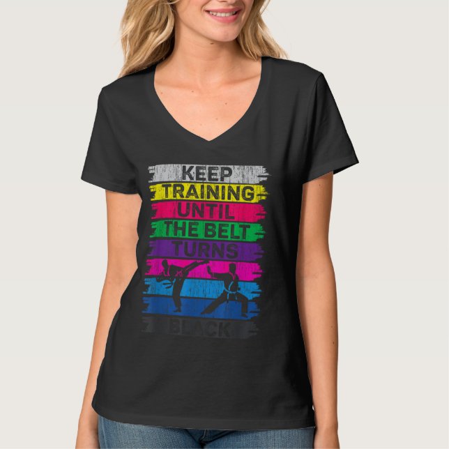 T-shirt Continuez à vous entraîner jusqu'à ce que la ceint (Devant)