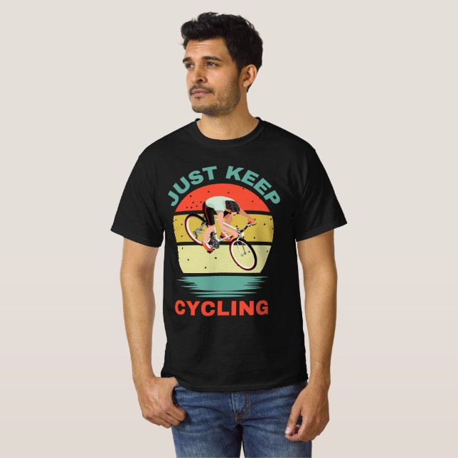 T-SHIRT CONTINUEZ JUSTE À FAIRE DU CYCLISME (Devant entier)