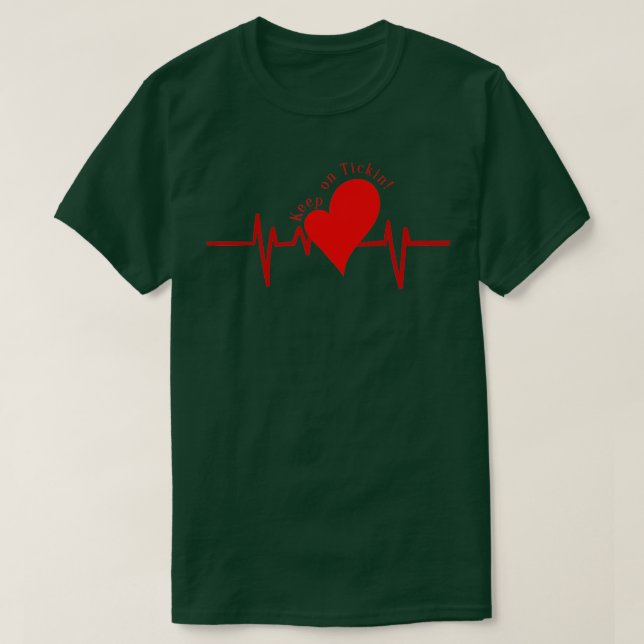 T-shirt Continuez sur le ickin EKG Heartbeat Cow Valve Pat (Design devant)