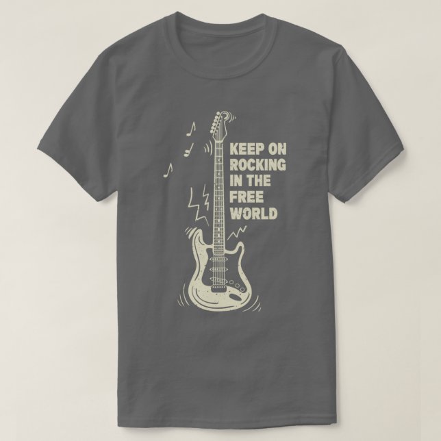 T-shirt Continuez sur Rockin dans le monde libre  (Design devant)