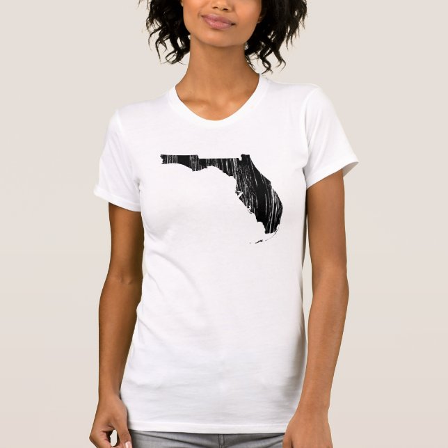 T-shirt Contour affligé d'état de la Floride (Devant)