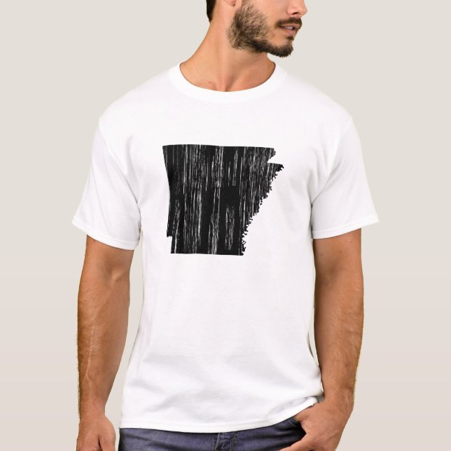 T-shirt Contour affligé d'état de l'Arkansas (Devant)