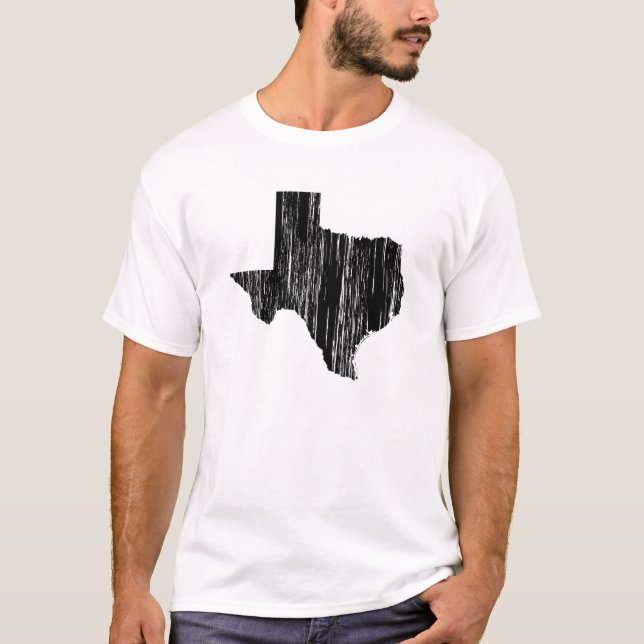T-shirt Contour affligé d'état du Texas (Devant)