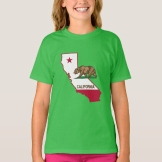 T-shirt Contour de Californie et drapeau