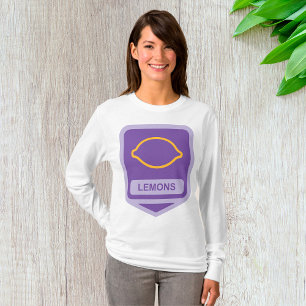 T-shirt Contour de citron violet et jaune