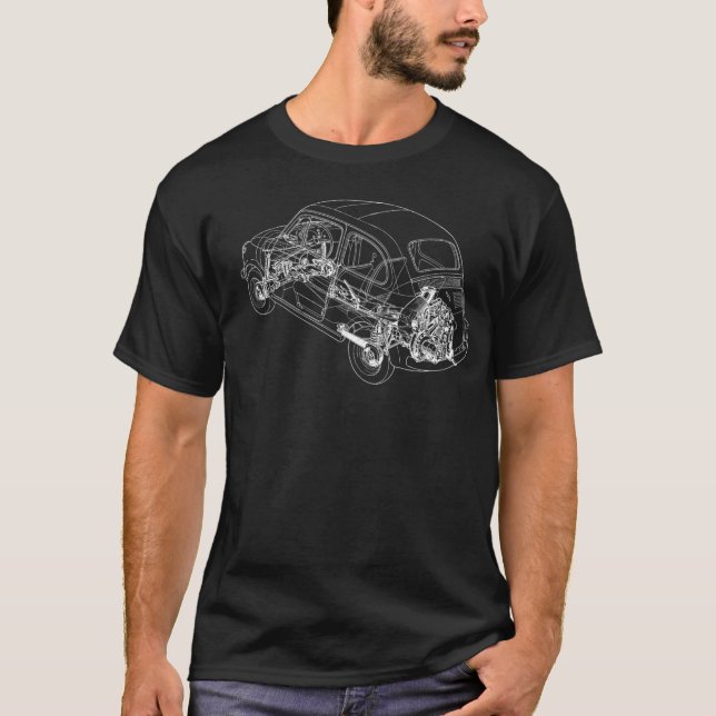 T-shirt Contour de Fiat 500 - avant seulement (Devant)