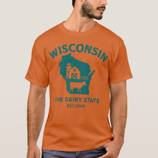 T-shirt Contour de la grange de l'État laitier du Wisconsi