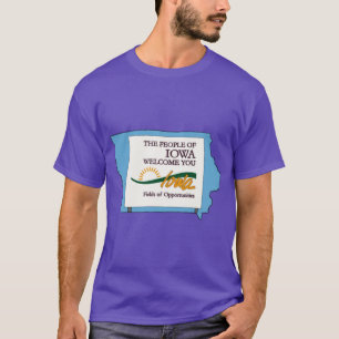 T-shirt Contour de l'état de l'Iowa surdimensionné
