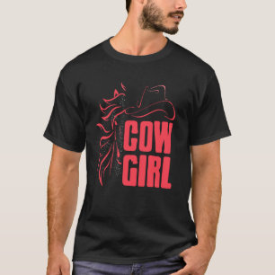 T-shirt Contour de tête de cheval western Cowgirl