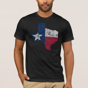 T-shirt Contour vintage d'état de drapeau du Texas