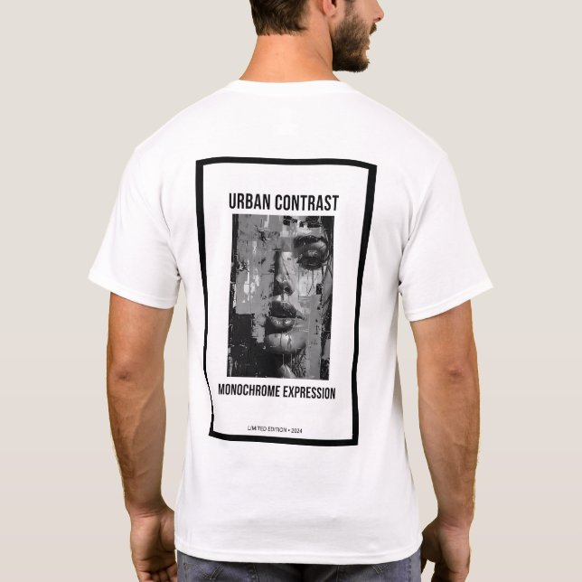 T-shirt Contraste Urbain Noir (Dos)