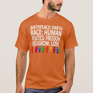 T-shirt Contre le racisme Politique Droits de l'homme Amou
