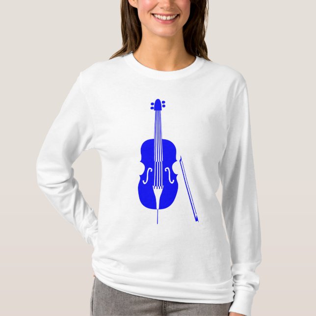 T-shirt Contrebasse - Bleu (Devant)