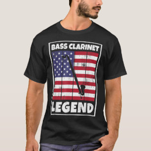 T-shirt Contrebasse Clarinetist USA American Bass Clarinet