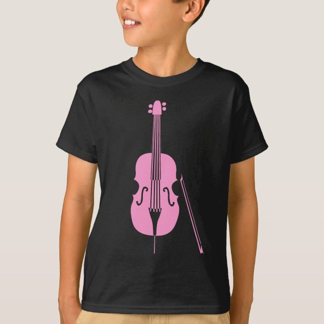 T-shirt Contrebasse - Rose (Devant)