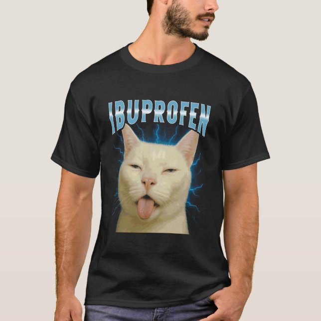 T-shirt Contrefaçon de chat drôle d'ibuprofène (Devant)