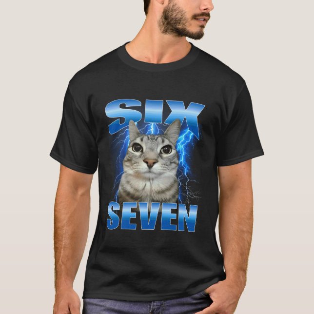 T-shirt Contrefaçon de chat Six Seven (Devant)