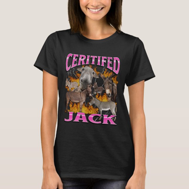 T-shirt Contrefaçon de mème d'âne offensant drôle certifié (Devant)