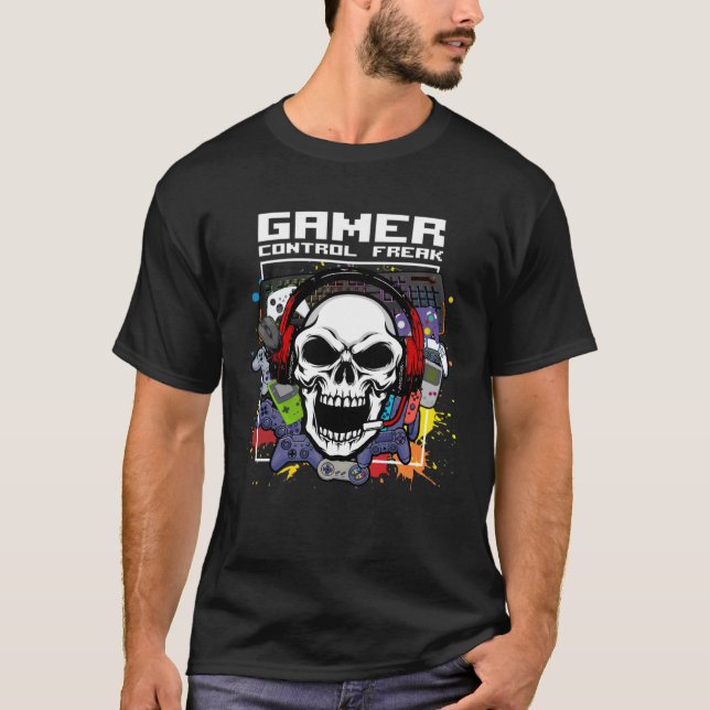 T-shirt Control Freak Video Game Controller Console Comput (Devant)