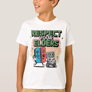 T-shirt Contrôle de jeu rétro pour respecter vos aînés Drô