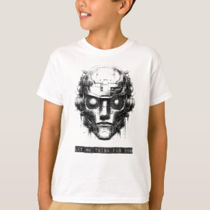 T-shirt Contrôle de l'esprit Cyberpunk Robot Black Print B