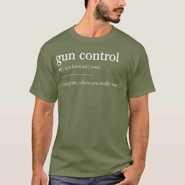T-shirt Contrôle des armes Définition Sarcastic Pro Gun 2è (Devant)