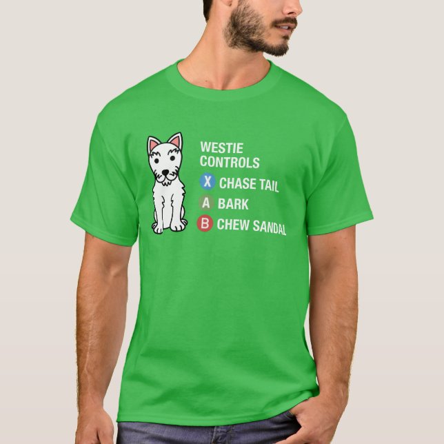 T-shirt Contrôles de jeu vidéo Westie cadeau ami (Devant)
