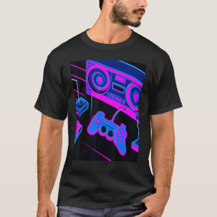 T-shirt Contrôleur de console de jeu esthétique Vaporwave