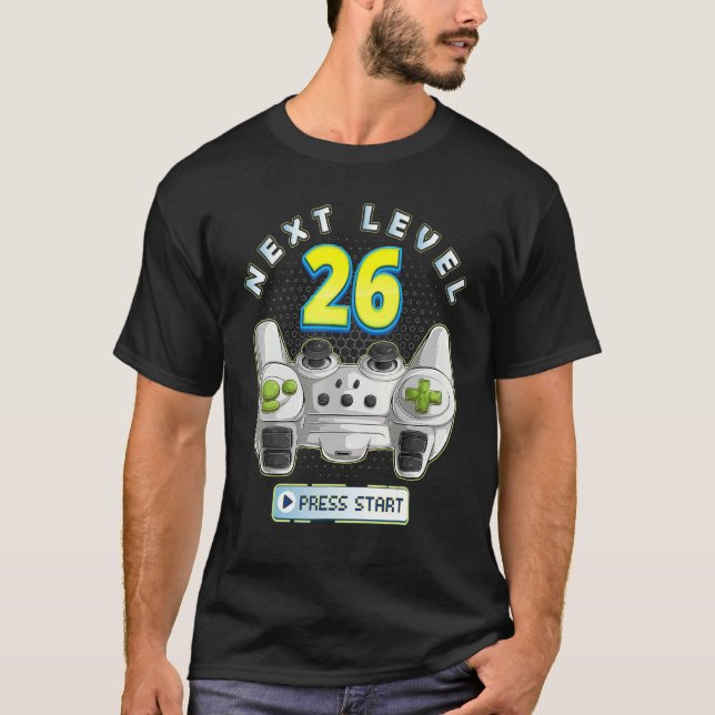 T-shirt Contrôleur de jeu 26e Birthday Next Level 26 (Devant)