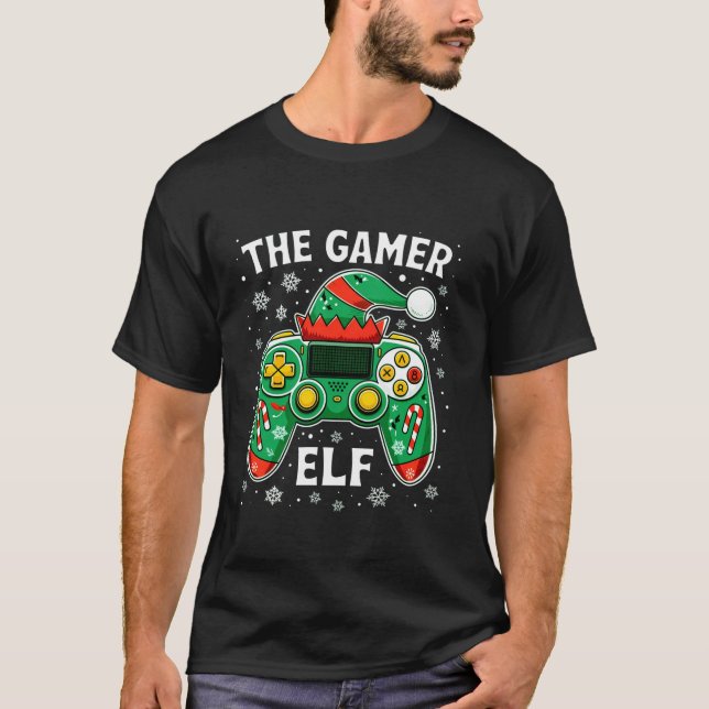 T-shirt Contrôleur de jeu Gamer Elff Gamer (Devant)