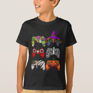 T-shirt Contrôleur de jeu pour garçons Halloween squelette