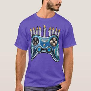 T-shirt Contrôleur de jeu vidéo amusant Hanoukka Menorah C