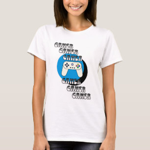 T-shirt Contrôleur de jeu vidéo bleu et noir   Contrôleur 