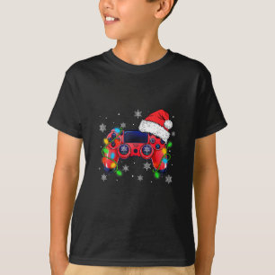 T-shirt Contrôleur de jeu vidéo chapeau de Noël Santa Game
