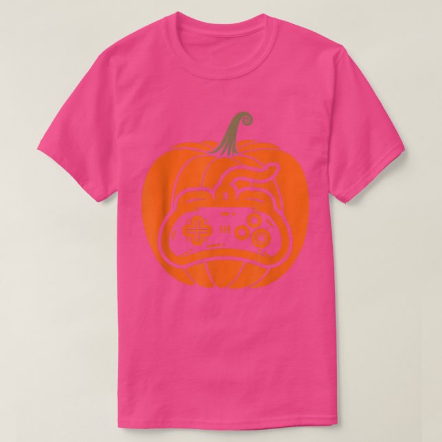 T-shirt Contrôleur de jeu vidéo Citrouille Thanksgiving Ga (Design devant)