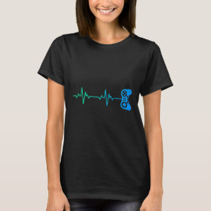 T-shirt Contrôleur De Jeu Vidéo Cool De Heartbeat Pour Ner