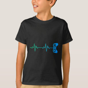T-shirt Contrôleur De Jeu Vidéo Cool De Heartbeat Pour Ner