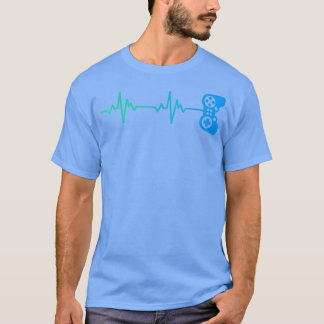 T-shirt Contrôleur de jeu vidéo Cool Gamer Heartbeat