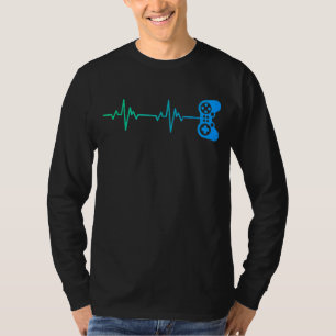 T-shirt Contrôleur de jeu vidéo Cool Gamer Heartbeat