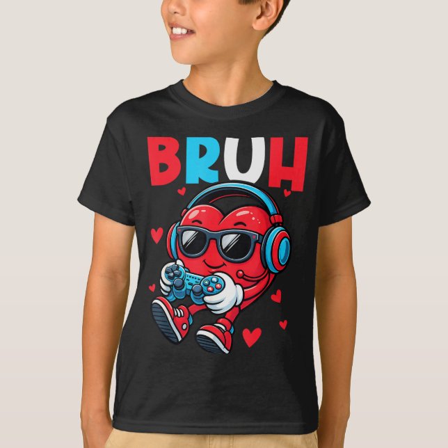 T-shirt Contrôleur de jeu vidéo de la Saint-Valentin pour  (Devant)