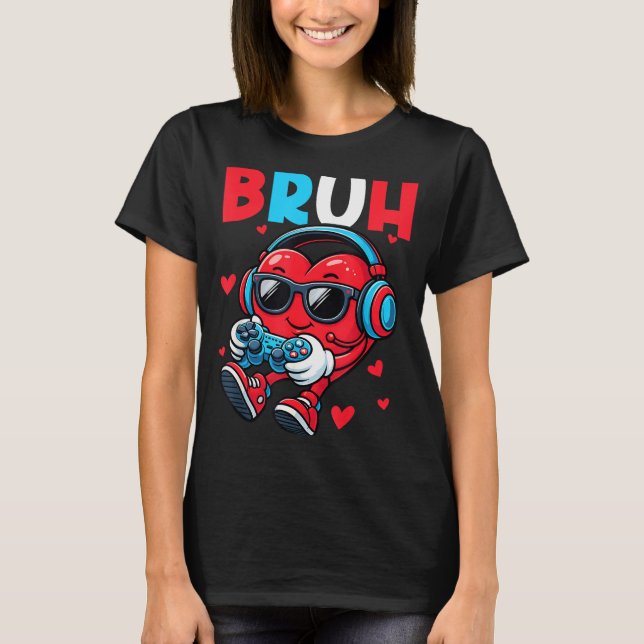 T-shirt Contrôleur de jeu vidéo de la Saint-Valentin pour  (Devant)