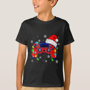 T-shirt Contrôleur de jeu vidéo de Noël Chapeau de Père No