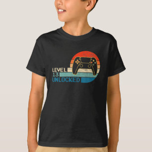 T-shirt Contrôleur de jeu vidéo déverrouillé niveau 13 Ann