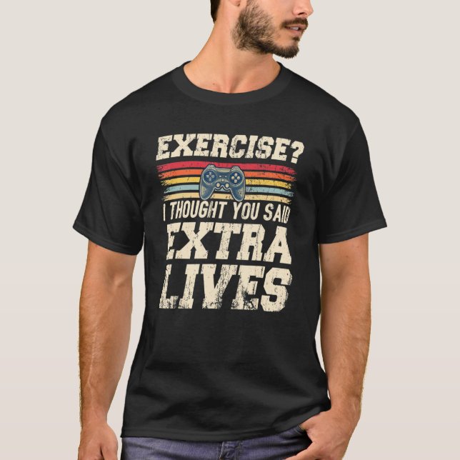 T-shirt Contrôleur de jeu vidéo Extra Lives Retro Gamer Bo (Devant)