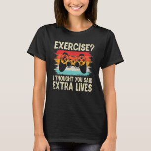 T-shirt Contrôleur de jeu vidéo Extra Lives Vintage Gamer