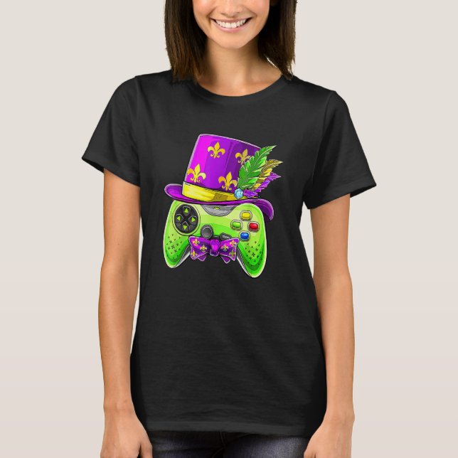 T-shirt Contrôleur de jeu vidéo Gamer E Sports Mardi Gras  (Devant)