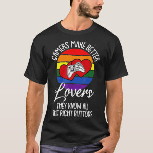 T-shirt Contrôleur de jeu vidéo Gay pride rétro Gamer LGBT