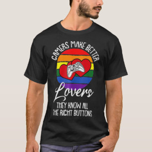 T-shirt Contrôleur de jeu vidéo Gay pride rétro Gamer LGBT