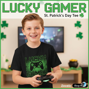 T-shirt Contrôleur de jeu vidéo Lucky Gamer St. Patrick's