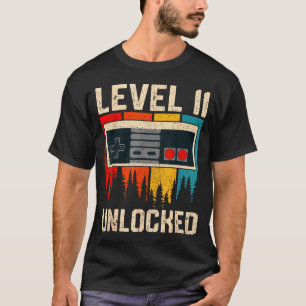 T-shirt Contrôleur de jeu vidéo Niveau 11 débloqué Anniver
